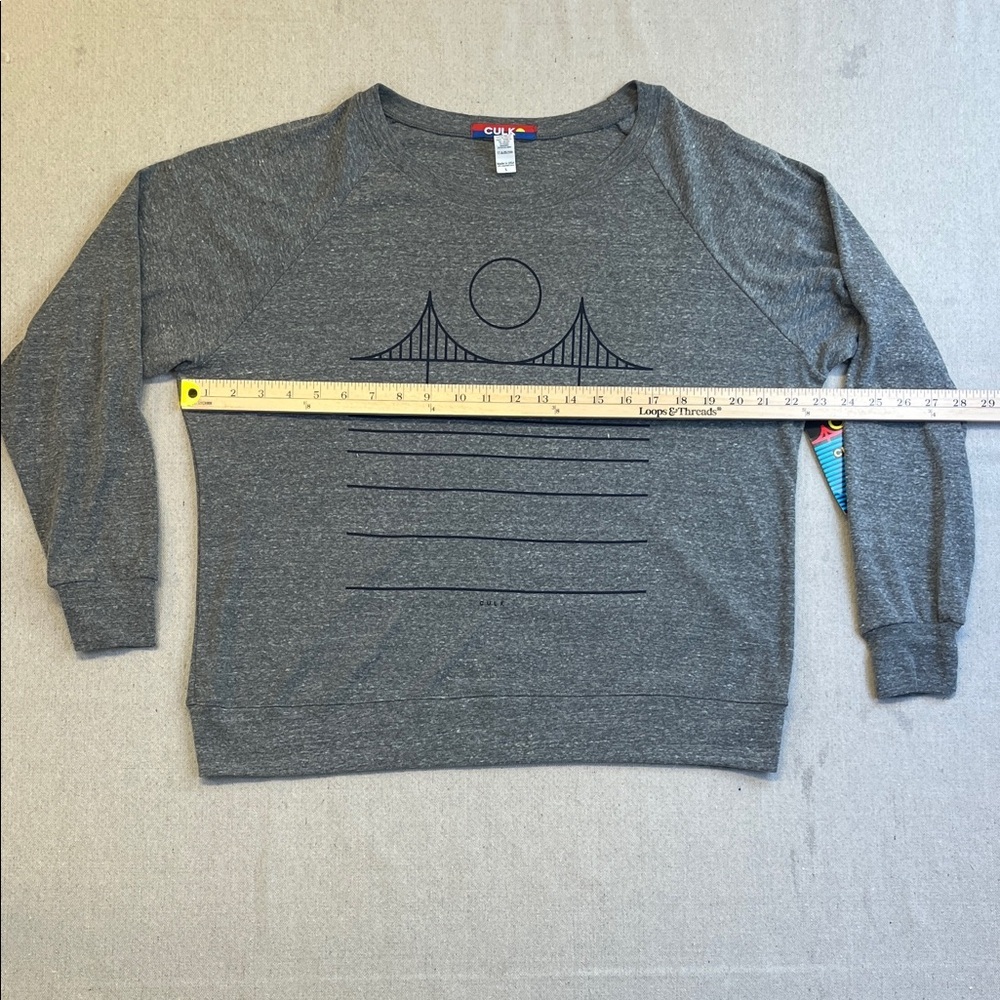 CULK USA Gray Graphic Sweatshirt Large Minimalist Pullover NWT - Picture 7 of 7
